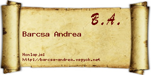 Barcsa Andrea névjegykártya